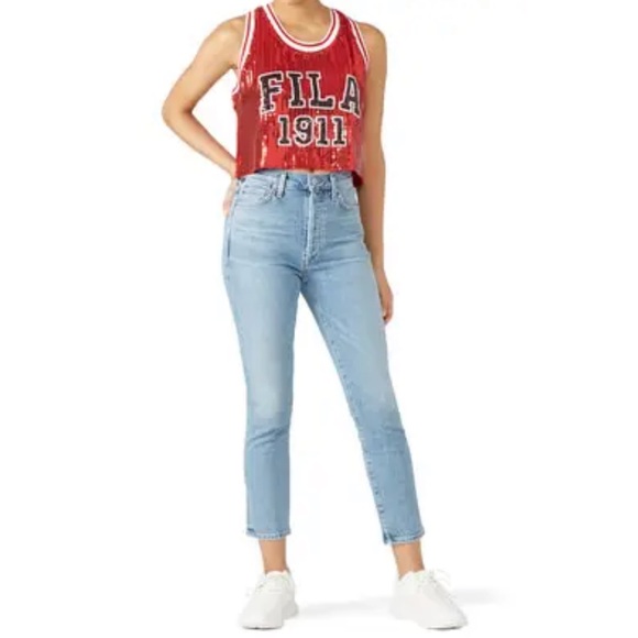 NWT FILA kiki glam sequin crop top in red small - Picture 6 of 11